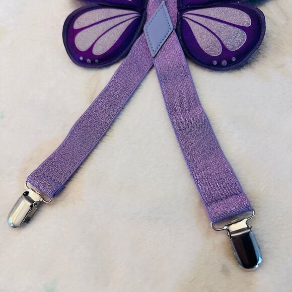 Girl’s Purple Butterfly Suspenders Toddler Size - Picture 6 of 6